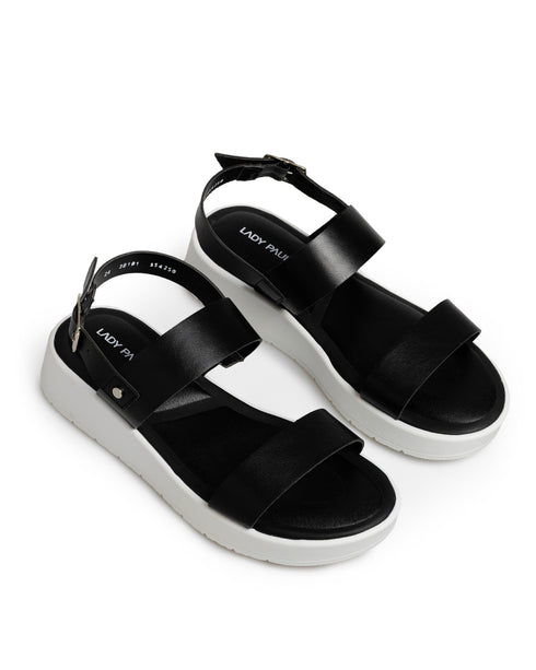 Sandalia Negra Confort Slingback 38101
